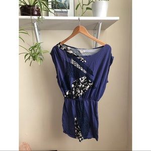 80s inspired blue mini dress